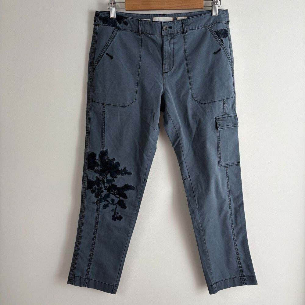 Anthropologie Hei Hei Embroidered Wanderer Cargo Pants (Sz 28) Utility Casual